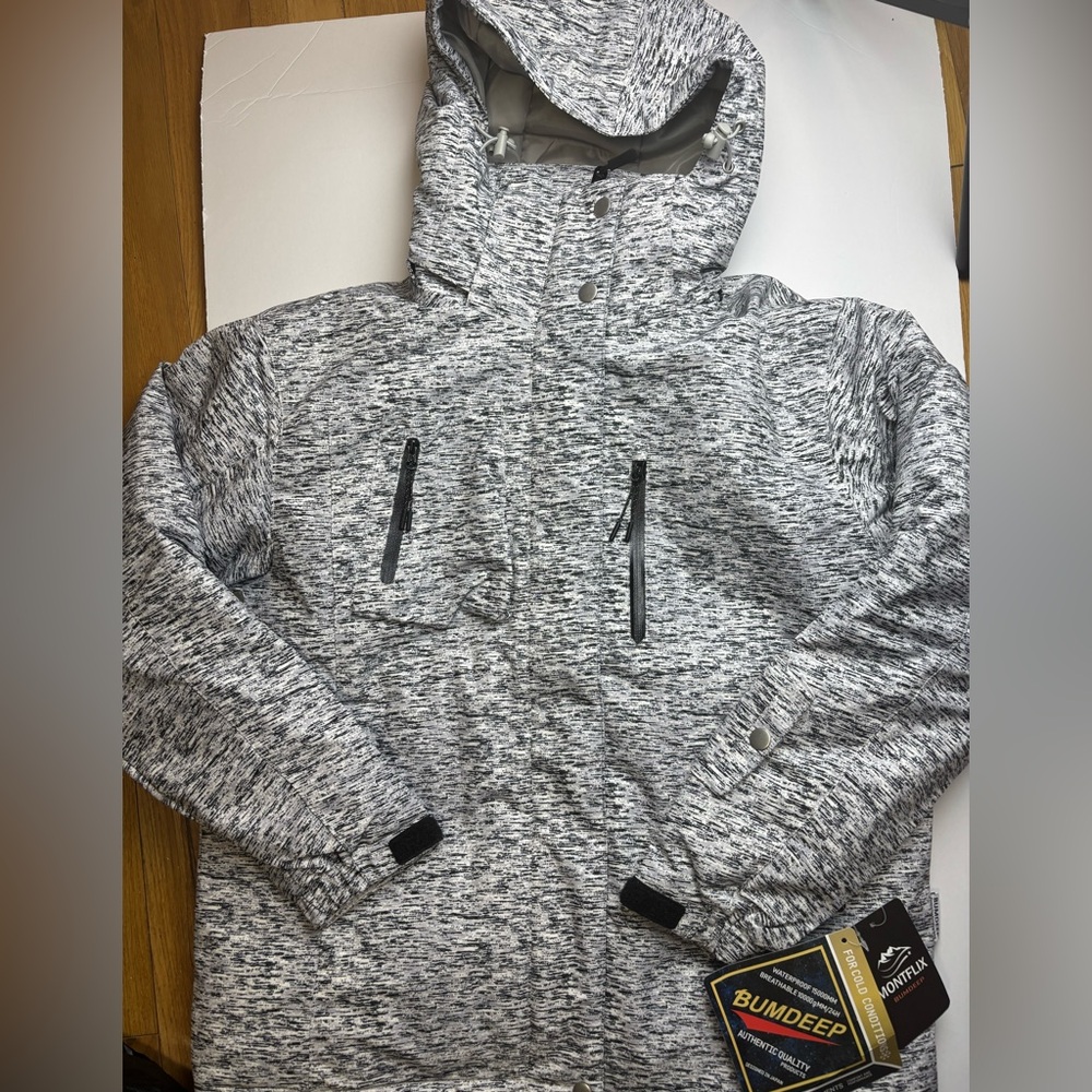 MONTFLIX Women Ski Jacket Waterproof Insulated With Hooded Snow‎ Coat sz S